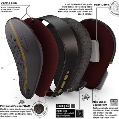 RDX F6 KARA Golden Focus Mitts Punch Pads