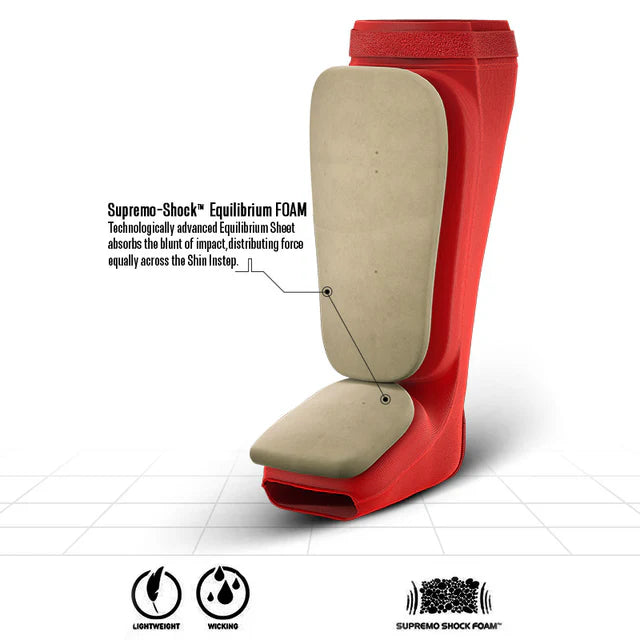 RDX SIB Shin & Instep Guard | OEKO-TEX® 100 Certified | Red/White