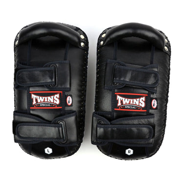 Twins Special KPL10 Curved Leather Thai Kick Pads - Black