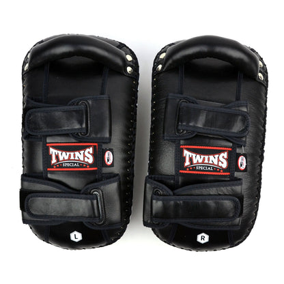 Twins Special KPL10 Curved Leather Thai Kick Pads - Black