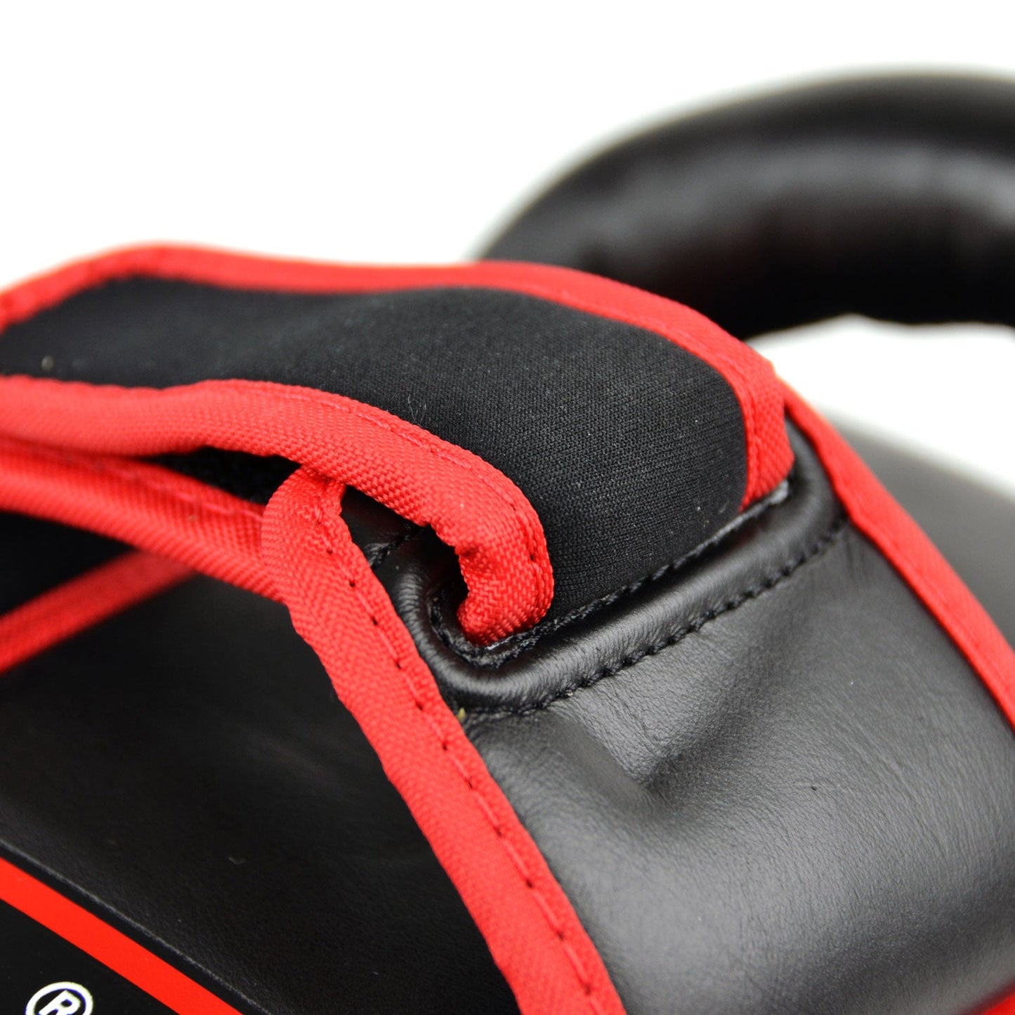Twins Special KPL10 Curved Leather Thai Kick Pads - Red-Black