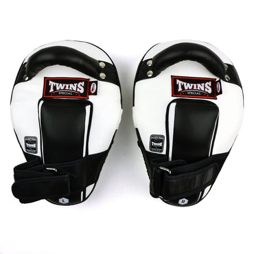 Twins Special KPL11 Curved Leaf-Shape Kick Pads - White-Black