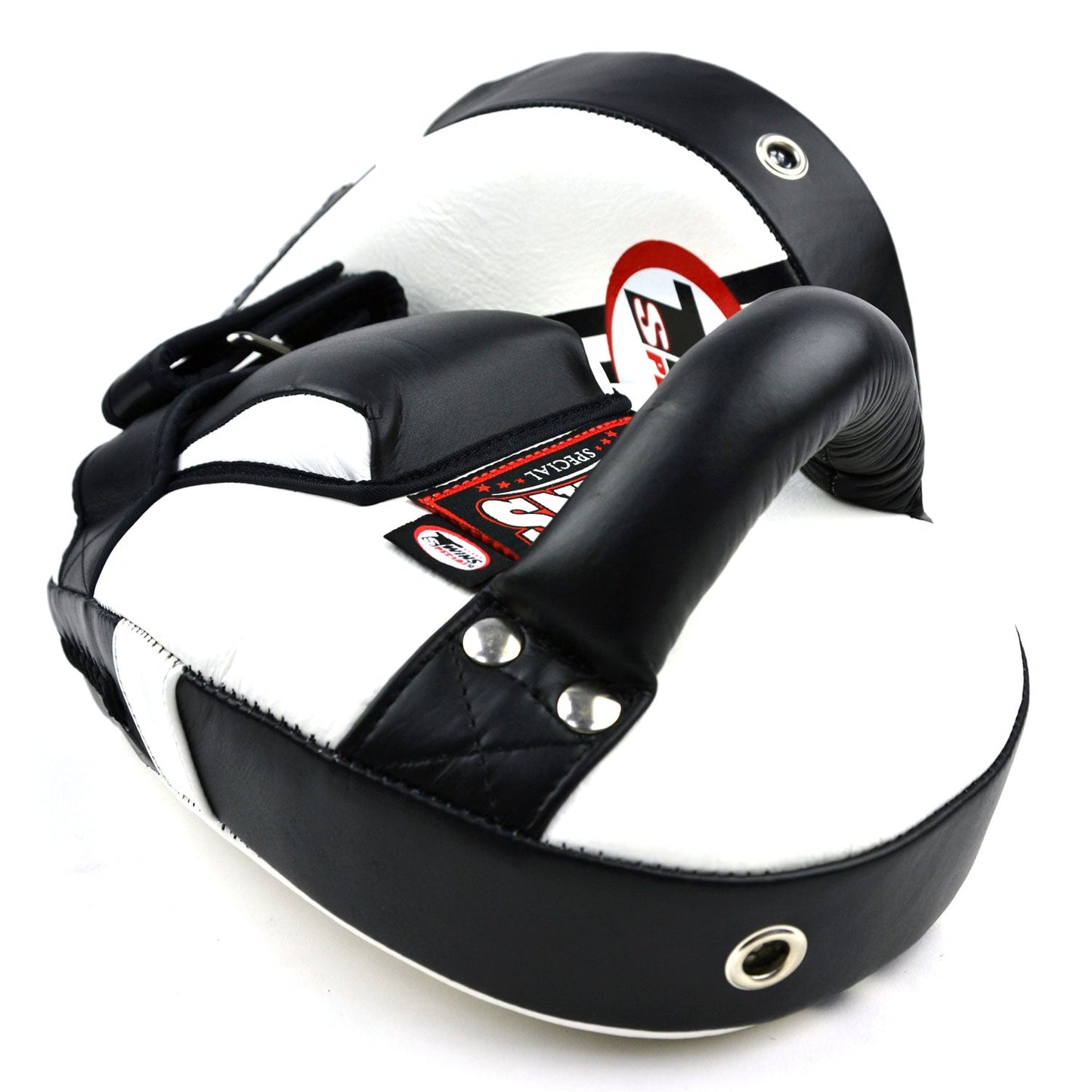 Twins Special KPL11 Curved Leaf-Shape Kick Pads - White-Black