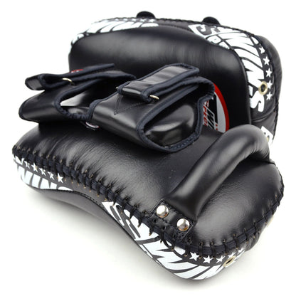 KPL12 Twins Deluxe Curved Leather Kick Pads Black