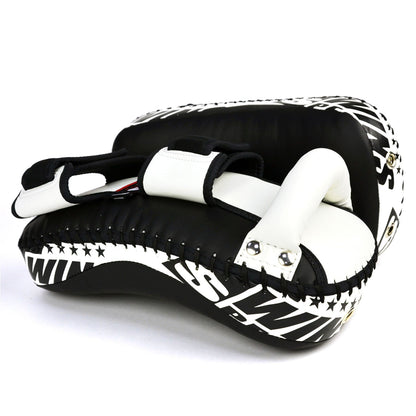 Twins Special KPS10 Microfibre Thai Kick Pads - Black-White