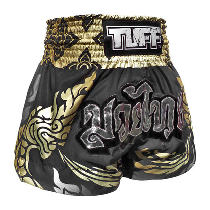 TUFF Muay Thai Shorts - MS631 - Thai King Of Naga Black