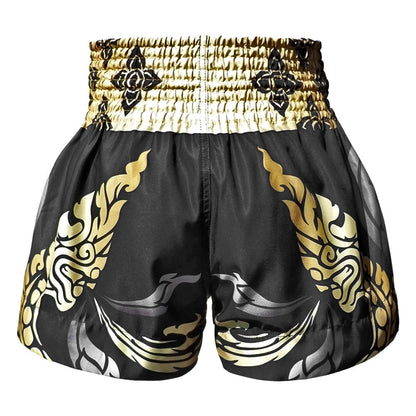 TUFF Muay Thai Shorts - MS631 - Thai King Of Naga Black