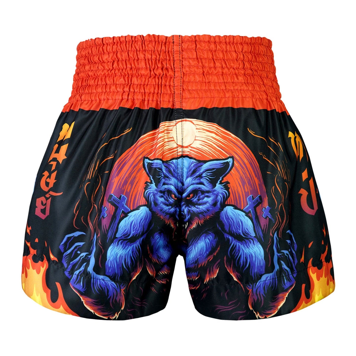 TUFF Muay Thai Shorts - MS683 - Midnight Werewolf