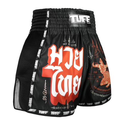 MSC102 TUFF Muaythai Shorts Retro Style Hanuman Flying Raising The Flag