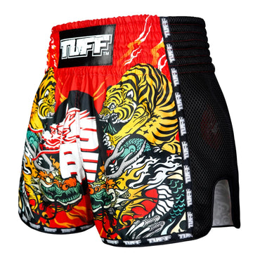 TUFF Muaythai Shorts Retro Style - MSC113 - Chinese Dragon and Tiger