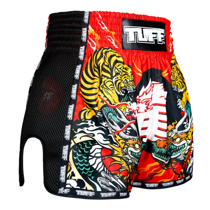 TUFF Muaythai Shorts Retro Style - MSC113 - Chinese Dragon and Tiger
