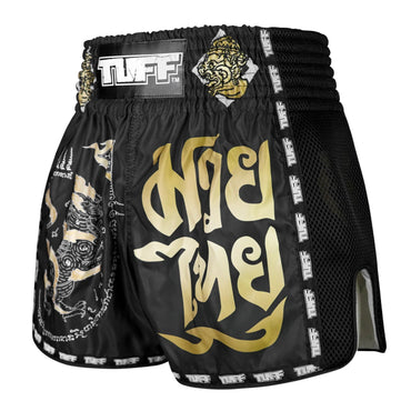 TUFF Muaythai Shorts Retro Style - MSC117 - Singha Yantra with War Flag