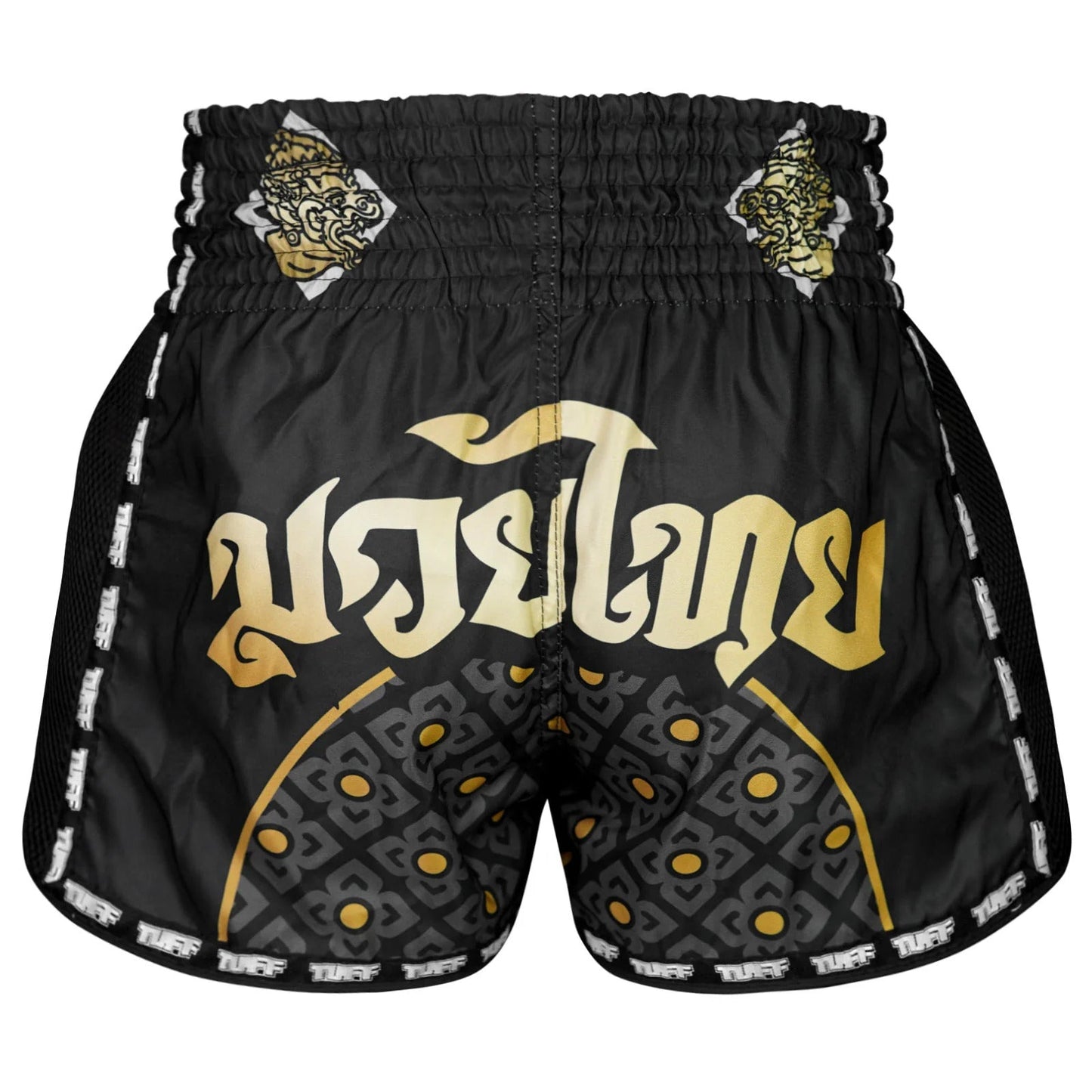TUFF Muaythai Shorts Retro Style - MSC117 - Singha Yantra with War Flag
