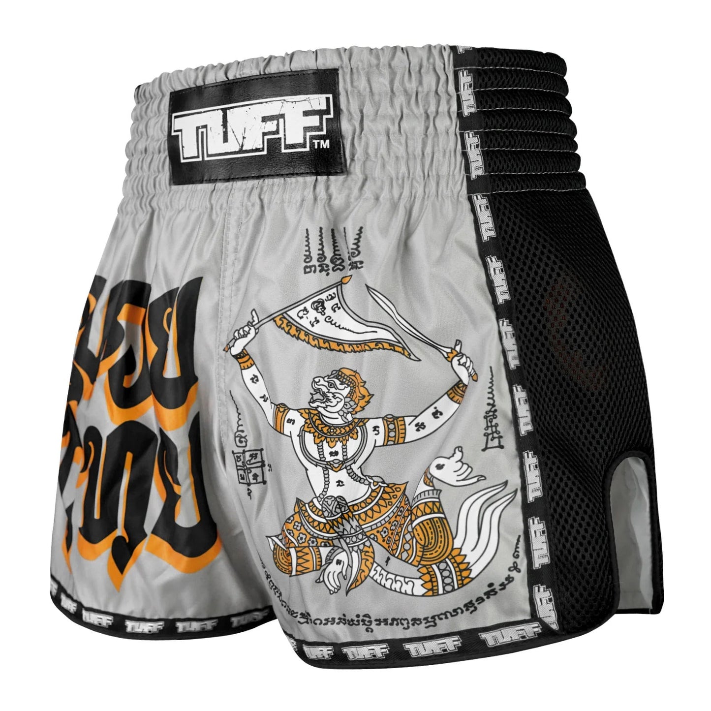 TUFF Muaythai Shorts Retro Style - MSC118 - Hanuman Yantra with War Flag