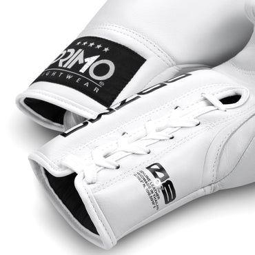 Primo Mamba Series Pro Lace-Up Boxing Gloves - White