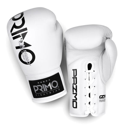 Primo Mamba Series Pro Lace-Up Boxing Gloves - White