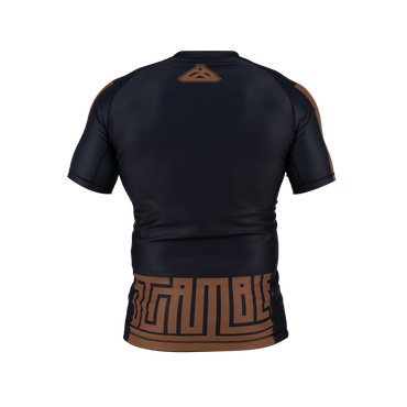 Scramble Ranked Short Sleeve Rashguard - Brown