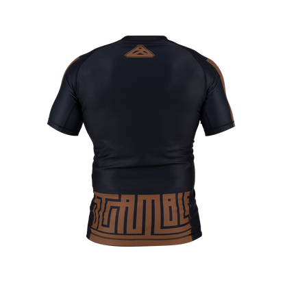 Scramble Ranked Short Sleeve Rashguard - Brown