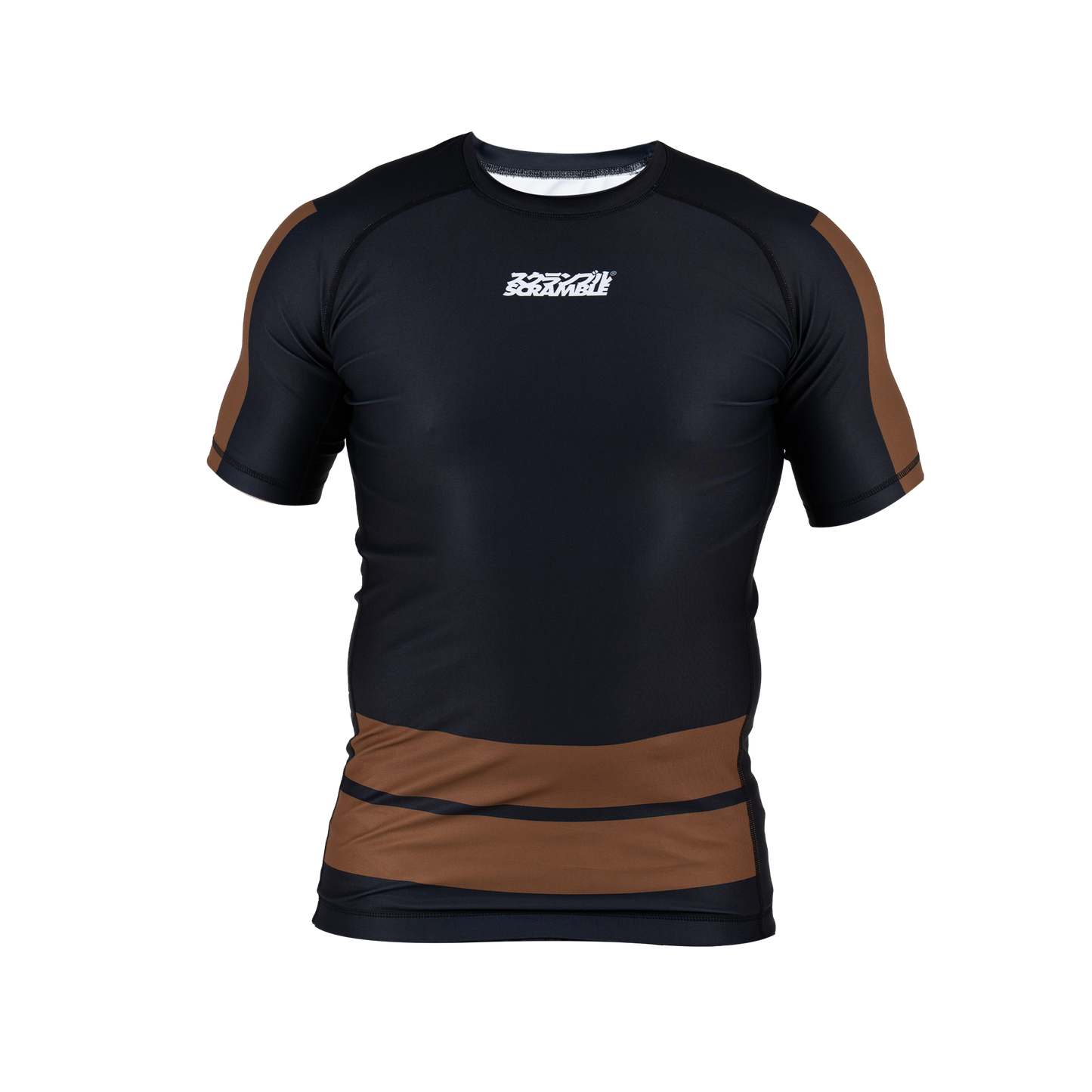 Scramble Ranked Short Sleeve Rashguard - Brown