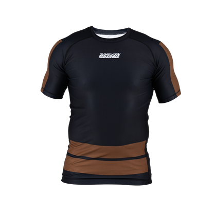 Scramble Ranked Short Sleeve Rashguard - Brown