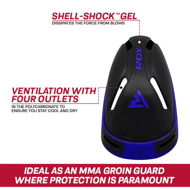 RDX Polygel Blue/Black Groin Protector