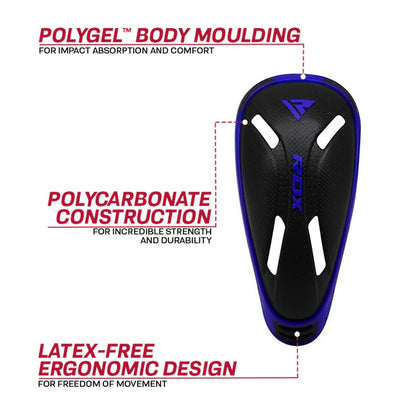 RDX Polygel Blue/Black Groin Protector