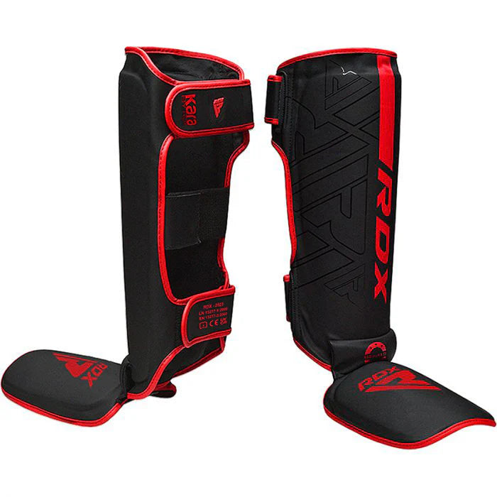RDX F6 KARA MMA Shin Instep Guards Black Red