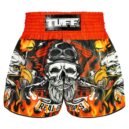 RMS108 TUFF High-Cut Retro Muaythai Shorts Graybeard and The Eagle