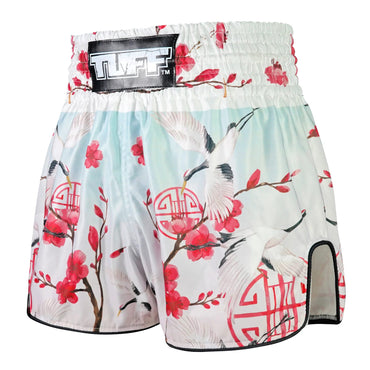 TUFF High-Cut Retro Muaythai Shorts - RMS114 - Akai Tsuru The Red Crane