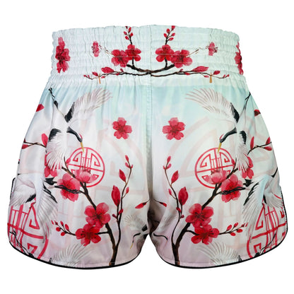 TUFF High-Cut Retro Muaythai Shorts - RMS114 - Akai Tsuru The Red Crane