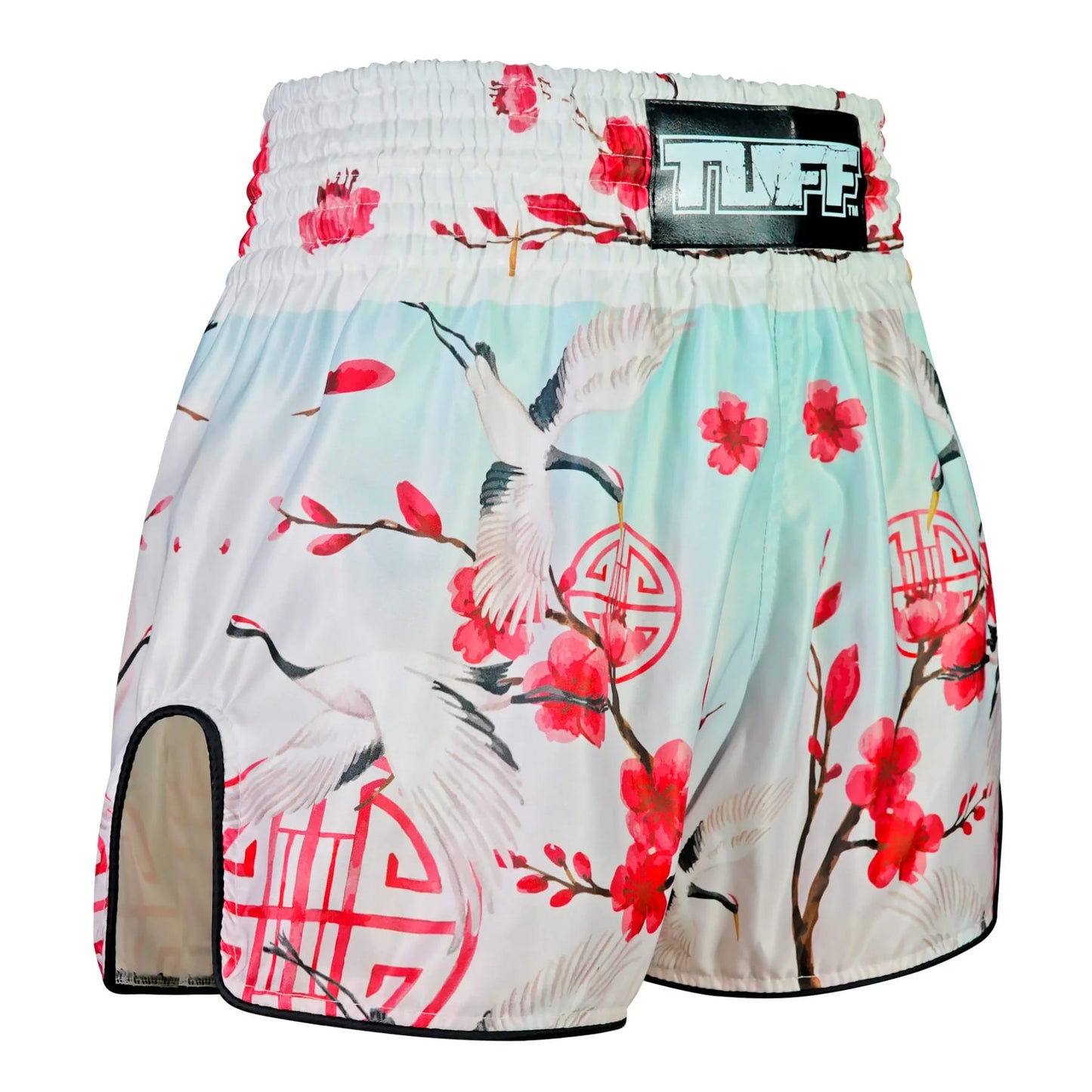 TUFF High-Cut Retro Muaythai Shorts - RMS114 - Akai Tsuru The Red Crane