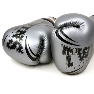 Twins Special FBGVDM3-TW6 Synthetic-Leather Boxing Gloves - Grey
